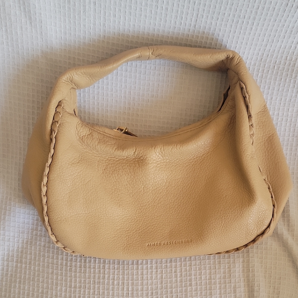 Aimee Kestenberg Beige Leather Mini Hobo Bag